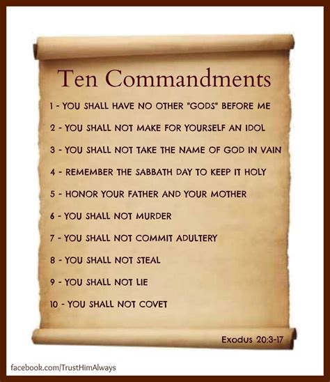 the ten commandments in exodus